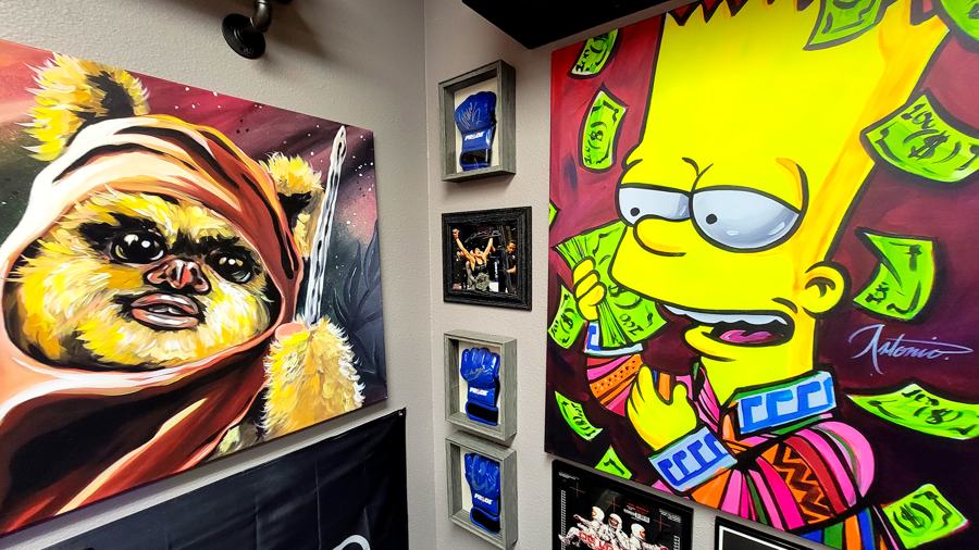 Painted pop-art canvases