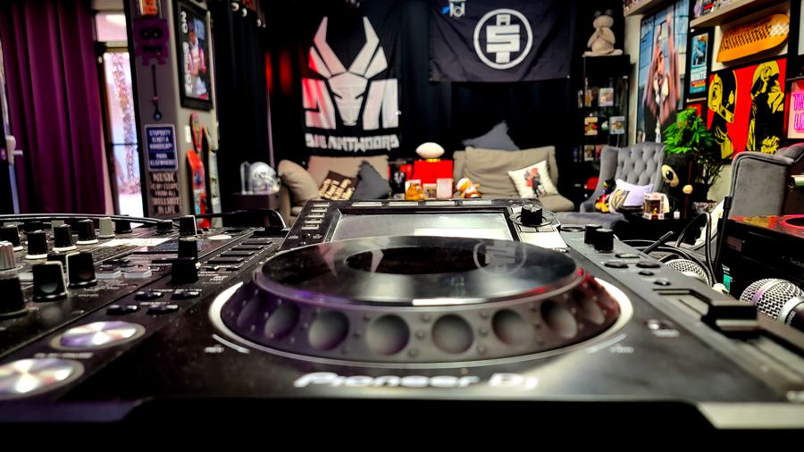 Pioneer DJ turntable close-up