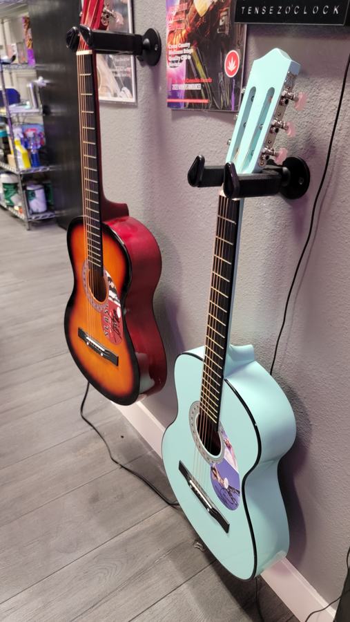 Guitars on display
